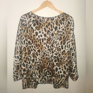 Chico's animal print wide sleeve shirt